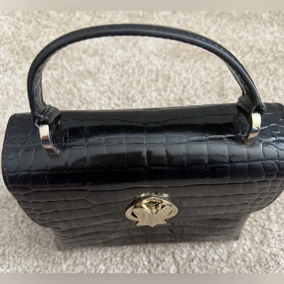 kate spade new york mini Romy Black Croc-Embossed Satchel - Picture 4 of 7